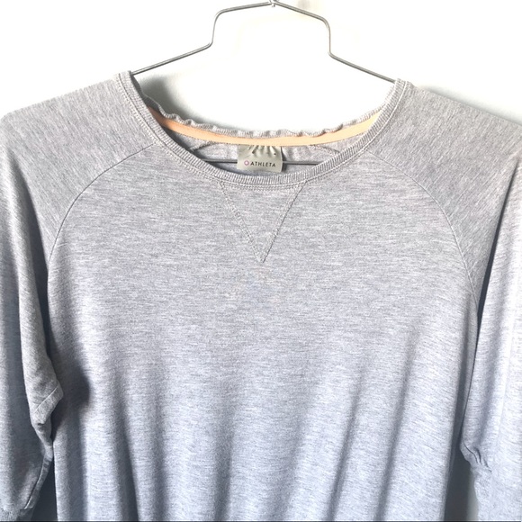 Athleta Gray Peaceful Pullover Round Neck Stretch Jersey Knit Top Size Small - Picture 7 of 12
